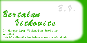 bertalan vitkovits business card